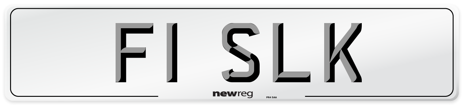 F1 SLK Number Plate from New Reg